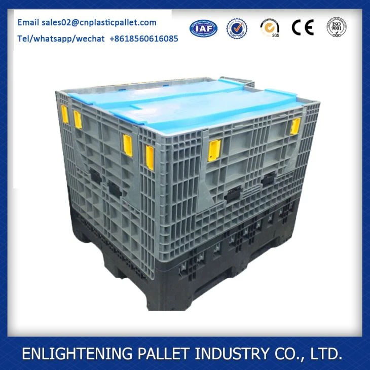 High quality hdpe solid stackable bulk fruit collapsible pallet box for sale