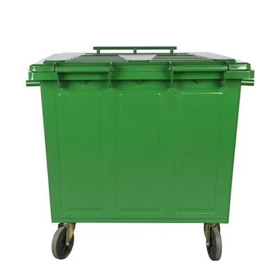 Paperera exterior d'acer galvanitzat 660L amb tapa